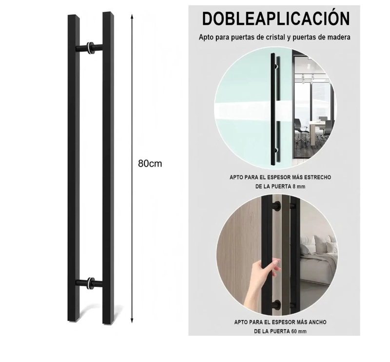 MANILLON DOBLE ACERO INOXID 80CM - 2