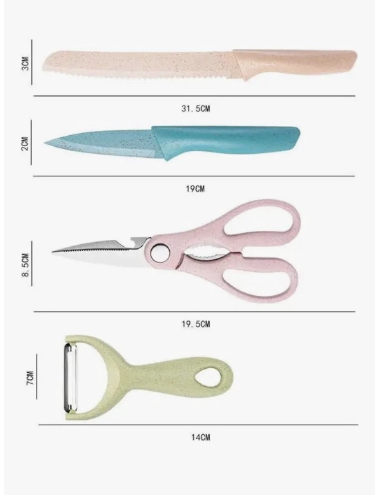 SET DE CUCHILLOS ACERO INOXIDABLE - 8