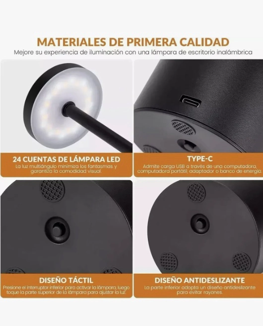 2PC LAMPARA DE ESCRITORIO RECARGABLE - 4