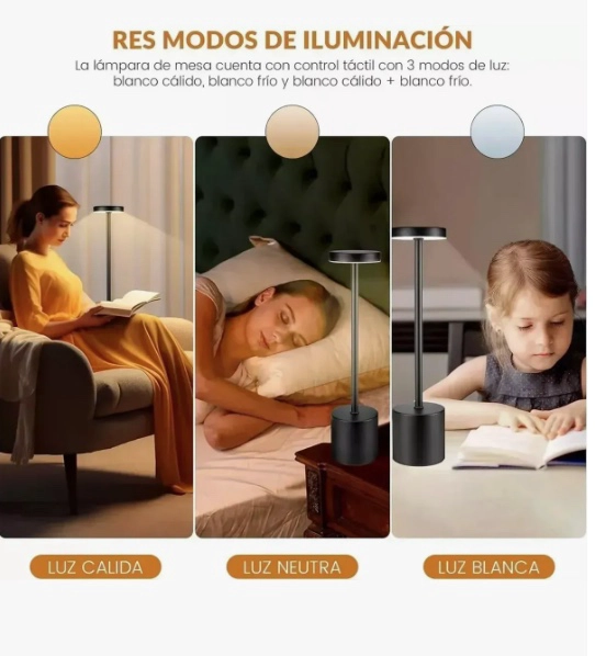 2PC LAMPARA DE ESCRITORIO RECARGABLE - 9