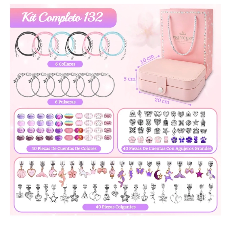 JUEGO DE CHARMS PARA HACER PULSERAS 134 UDS - 2