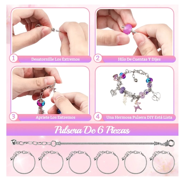 JUEGO DE CHARMS PARA HACER PULSERAS 134 UDS - 5
