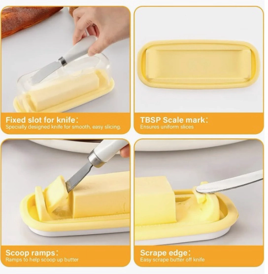 SET MANTEQUILLERA CON TAPA + CUCHILLO - 6