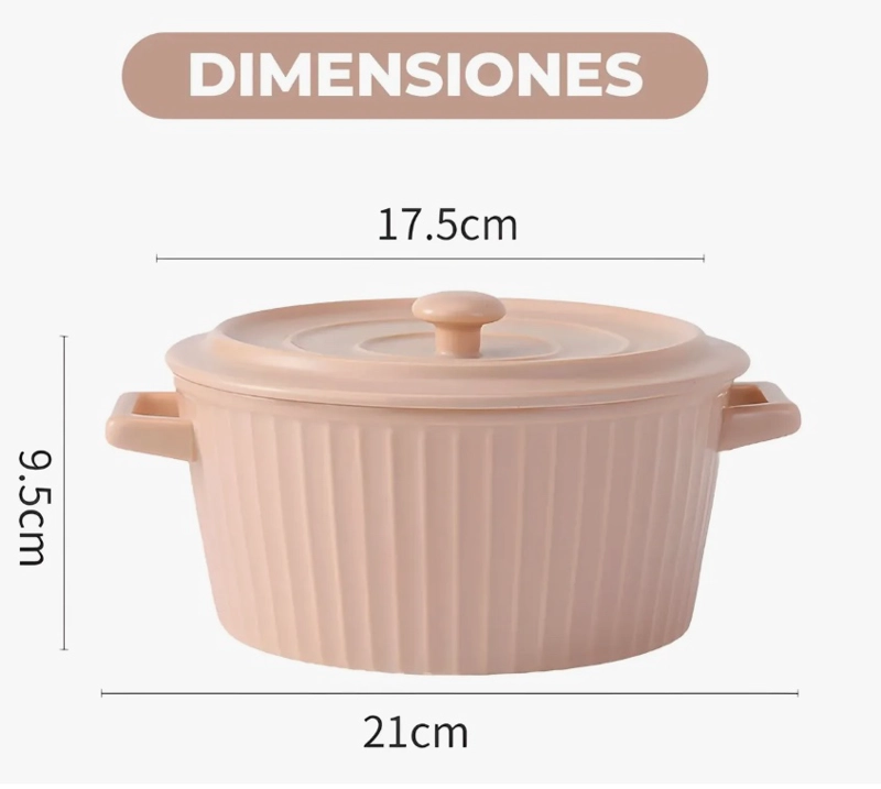 CACEROLA CUENCO CERAMICA TAPA - 2