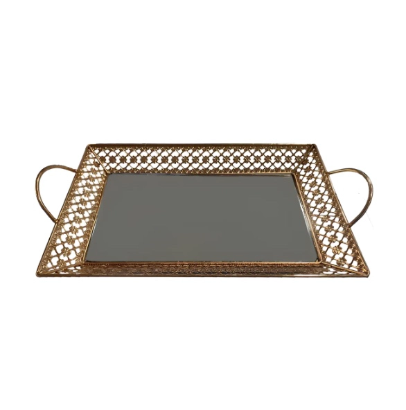 BANDEJA METALICA RECTANGULAR ESPEJADA - 1