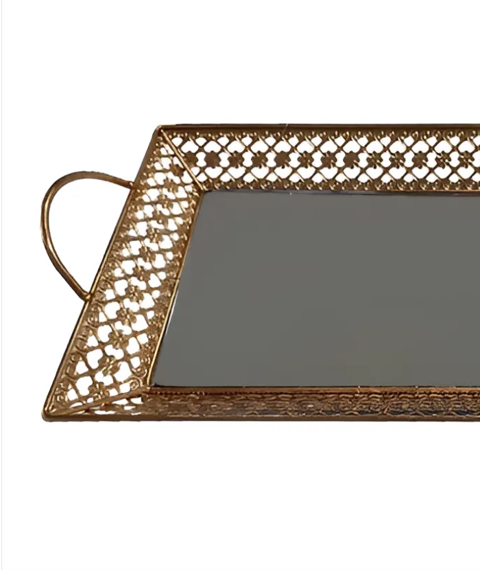 BANDEJA METALICA RECTANGULAR ESPEJADA - 2