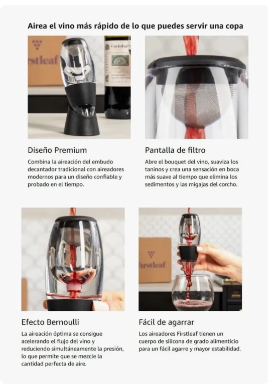 DECANTADOR AIREADOR DE VINO CON FILTRO - 5