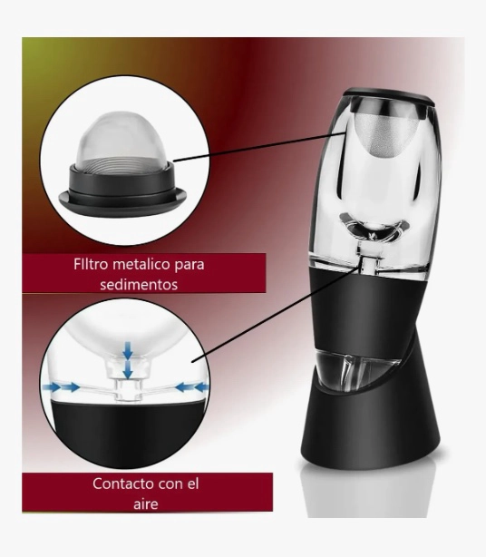 DECANTADOR AIREADOR DE VINO CON FILTRO - 6