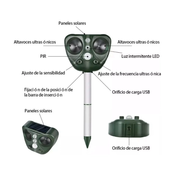 ESPANTA PERROS AHUYENTADOR SOLAR - 4