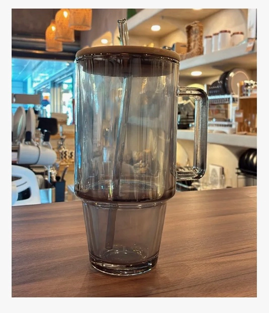 2X VASO LATA DE VIDRIO CON TAPA - 2