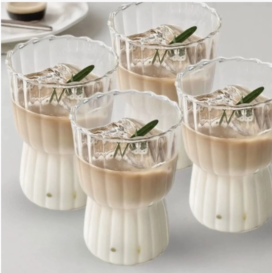 SET 4 VASOS ALTO DISEÑO RELIEVE - 1