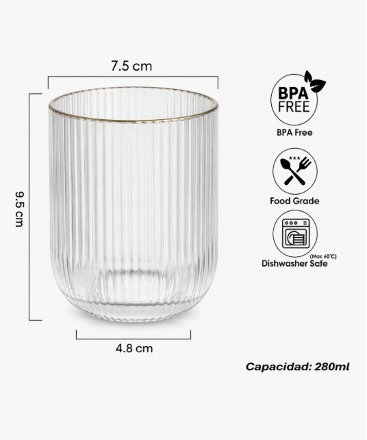 SET 6 VASOS ACANALADO - 5