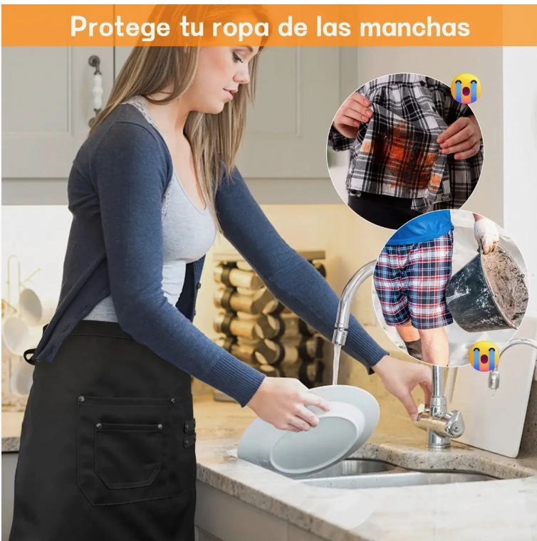 2PCS BARTENDER DELANTAL CORTO IMPERMEABLE - 5