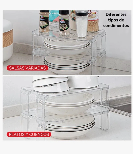 ORGANIZADOR DE COCINA PACK 2 ESTANTE - 3