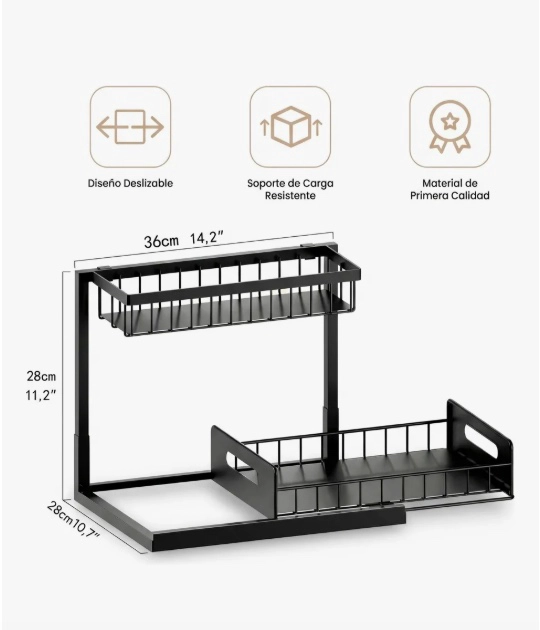 ORGANIZADOR DESLIZANTE AJUSTABLE 2 NIVELES - 4