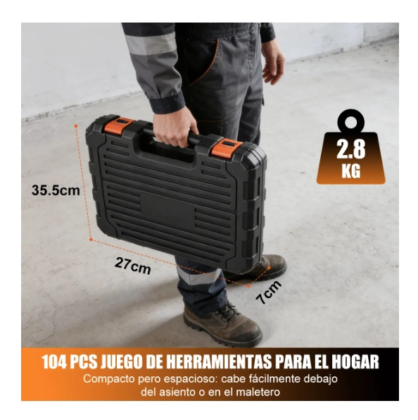 SET 104PC HERRAMIENTAS MANUALES MALETIN - 6