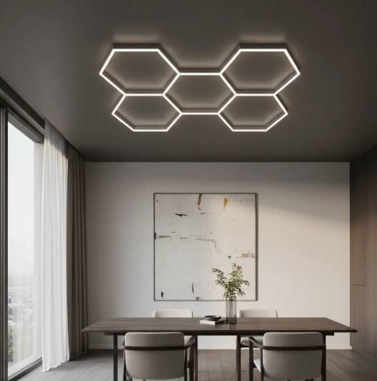 LAMPARA LED HEXAGONAL DE TECHO - 1