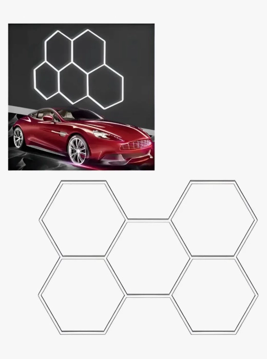 LAMPARA LED HEXAGONAL DE TECHO - 4
