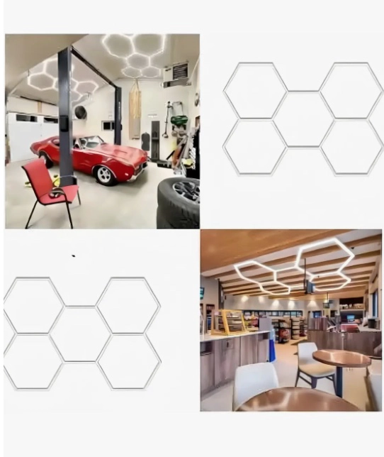LAMPARA LED HEXAGONAL DE TECHO - 7