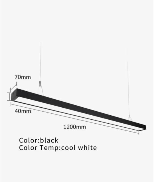 LAMPARA COLGANTE NEGRA LINEAL - 5