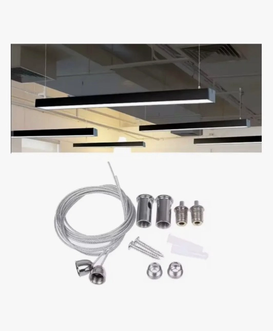 LAMPARA COLGANTE NEGRA LINEAL - 7