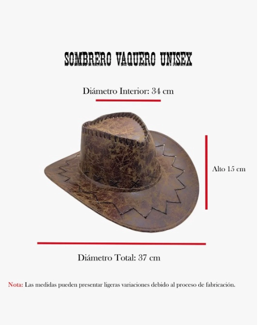 SOMBRERO COWBOY ECO CUERO - 3