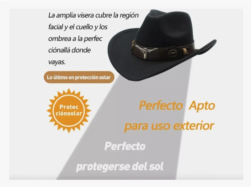 SOMBRERO VAQUERO ESTILO TEXANO - 3