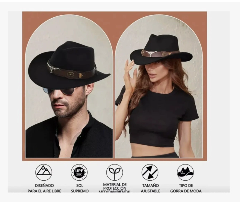 SOMBRERO VAQUERO ESTILO TEXANO - 4