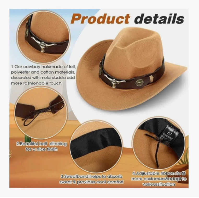 SOMBRERO VAQUERO ESTILO TEXANO - 3