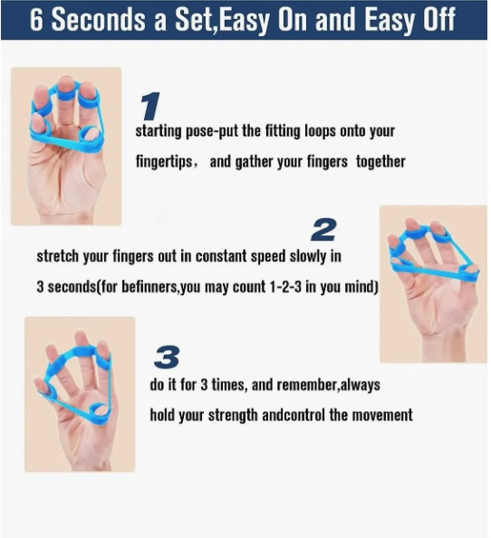 LIGAS EJERCICIO DEDOS MANO TERAPIA RESISTENCIA - 8