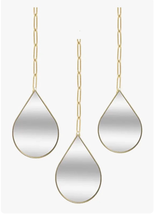 SET DE 3 ESPEJOS GOTAS DORADO - 1