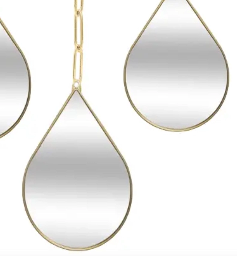 SET DE 3 ESPEJOS GOTAS DORADO - 2