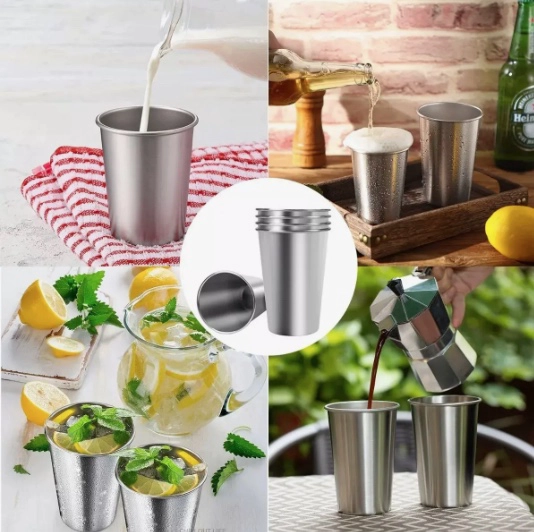 4 VASOS ACERO INOXIDABLE - 7
