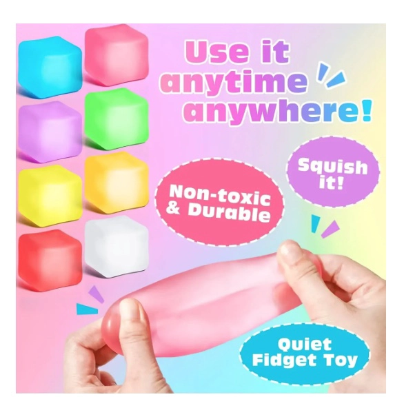 SQUISHY ANTIESTRE S FIDGET CUBO SILICONA PACK 2 - 4