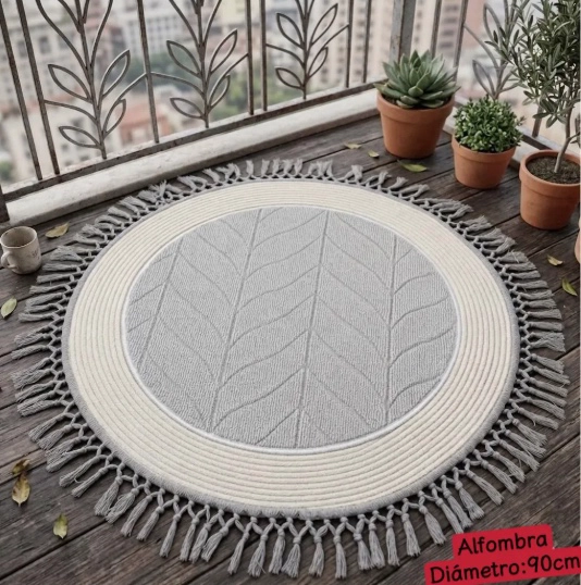 ALFOMBRA REDONDA CON FLECOS - 2