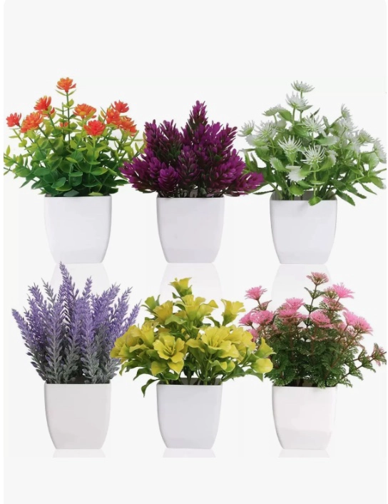 6PZS PLANTAS FLORES ARTIFICIALES - 1