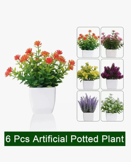 6PZS PLANTAS FLORES ARTIFICIALES - 2