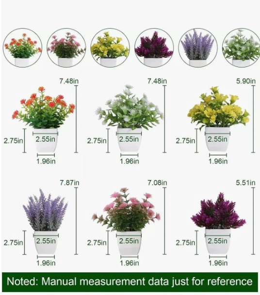 6PZS PLANTAS FLORES ARTIFICIALES - 3