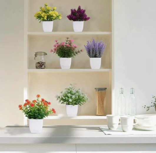 6PZS PLANTAS FLORES ARTIFICIALES - 6