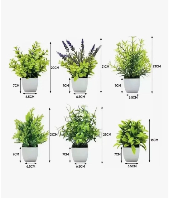 6PZS PLANTAS FLORES ARTIFICIALES - 1