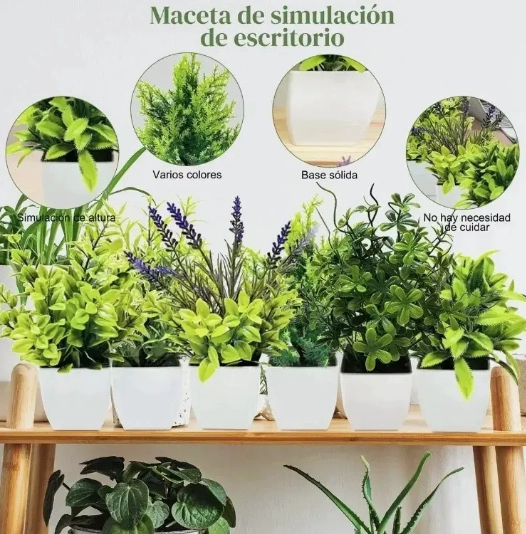 6PZS PLANTAS FLORES ARTIFICIALES - 3