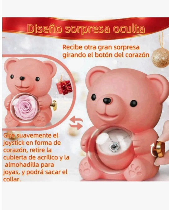 JOYERO OSO CON COLLAR Y ANILLO ELEGANTE - 5
