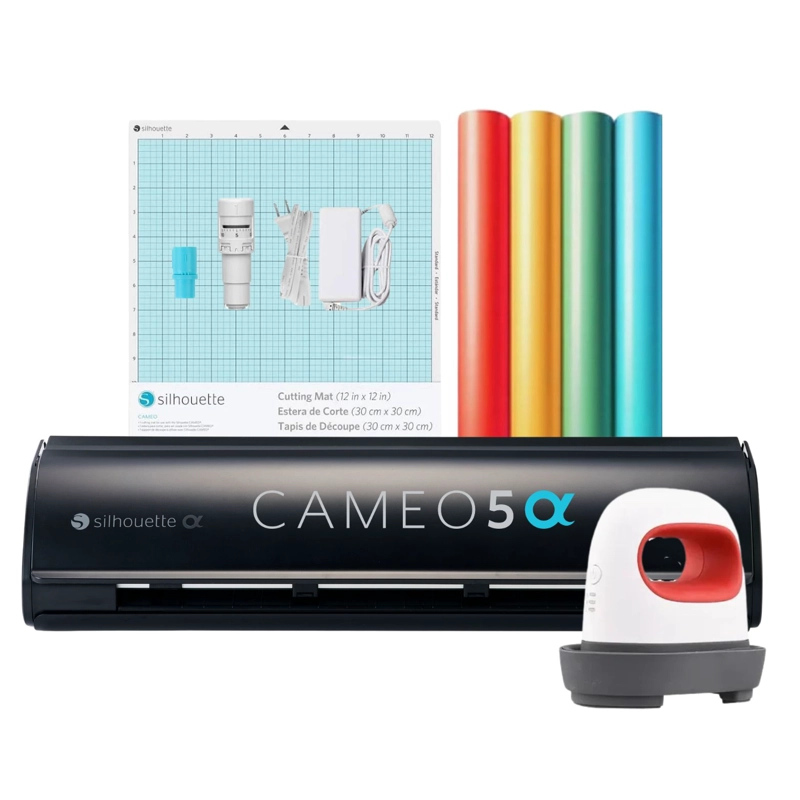 SILHOUETTE CAMEO 5Α ALPHA BLACK + PLANCHA MINI - 1