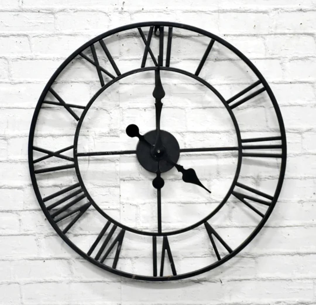 RELOJ MURAL HIERRO FORJADO 60 CM COLOR NEGRO - 1