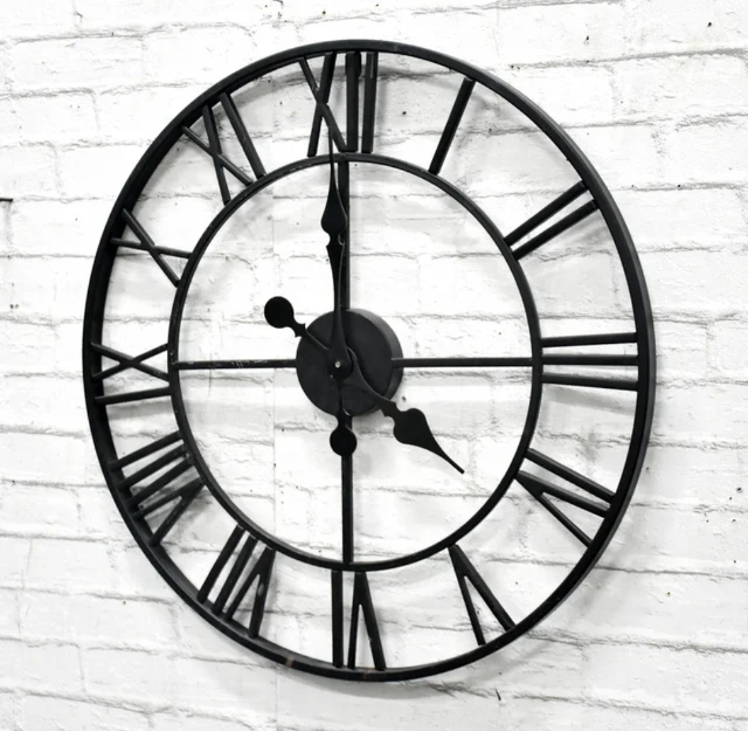 RELOJ MURAL HIERRO FORJADO 60 CM COLOR NEGRO - 2