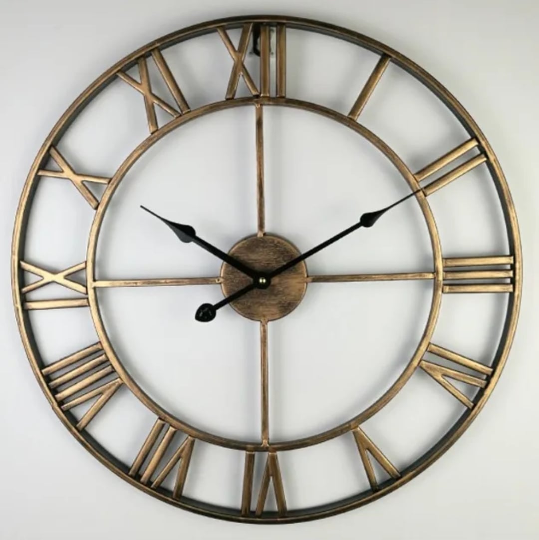 RELOJ MURAL HIERRO FORJADO 60 CM ENVEJECIDO - 1