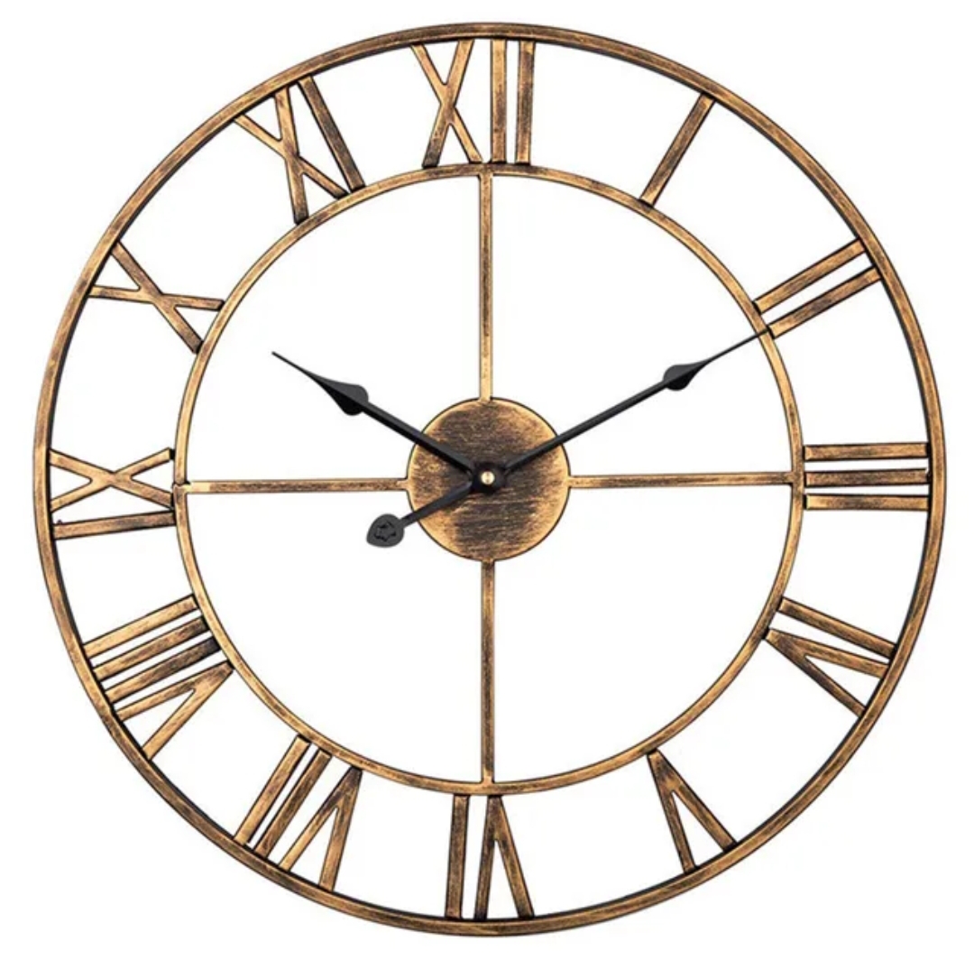 RELOJ MURAL HIERRO FORJADO 60 CM ENVEJECIDO - 2