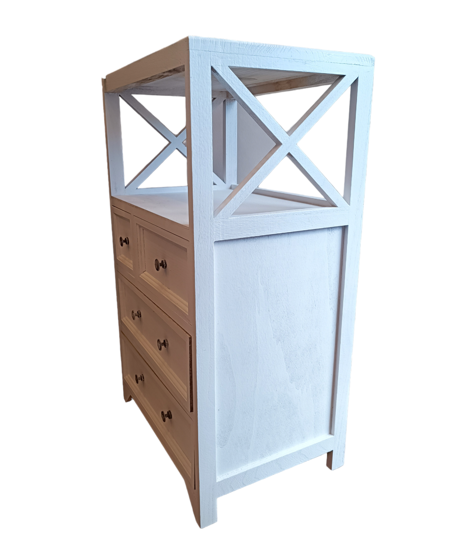 MUEBLE ROMANTICO MADERA BLANCO SHABBY CHIC - 2