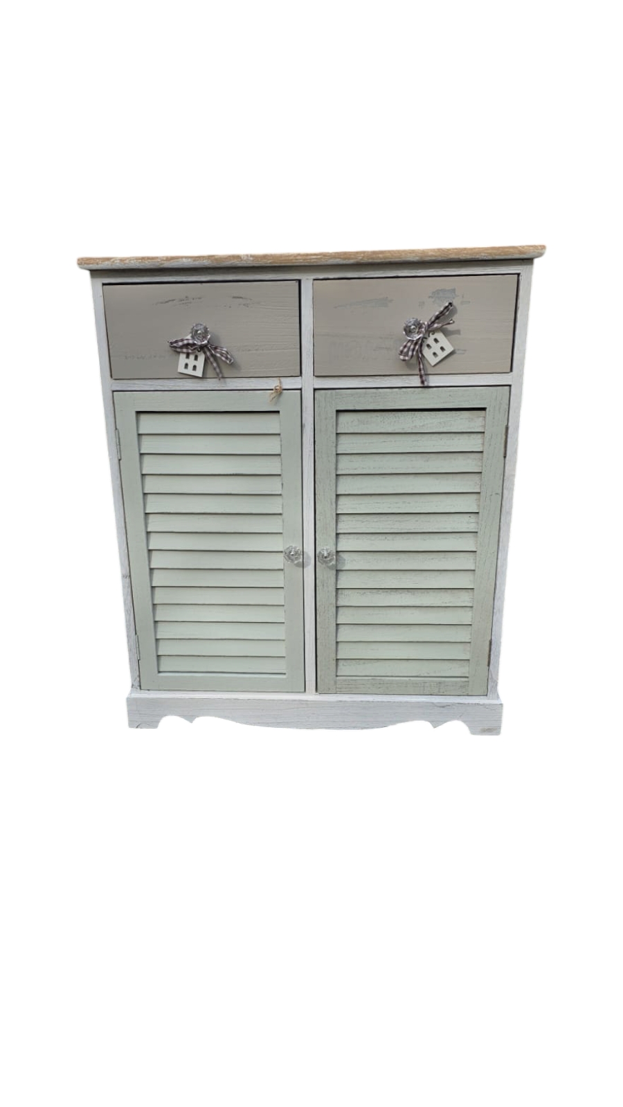 BUFFET MADERA VERDE CLARO CON PUERTAS CELOSIA - 1