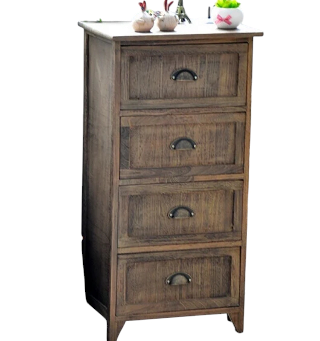 CAJONERA MADERA 4 CAJONES CAFÉ GABINETE - 1